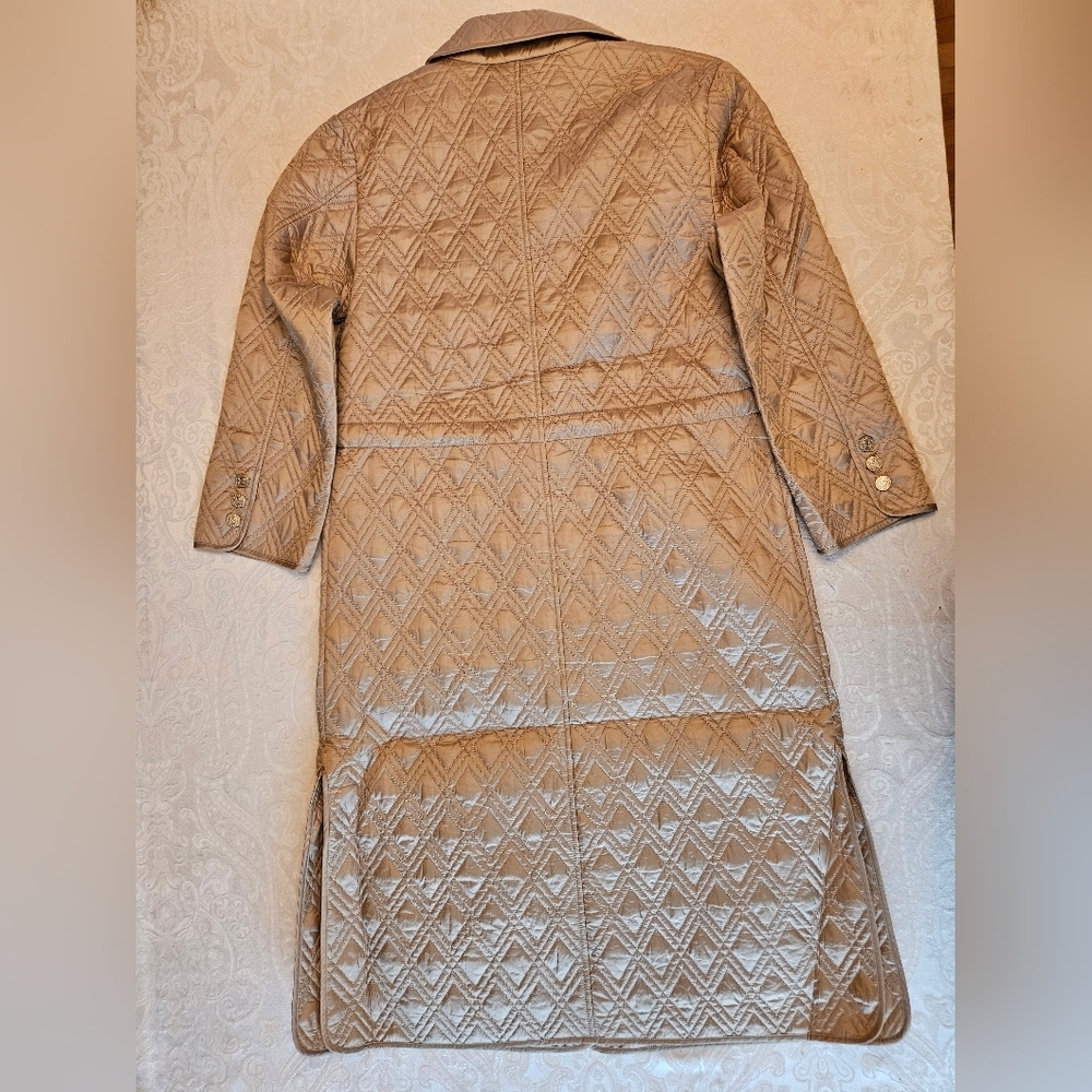 Women's Long Beige Winter Quilted Coat, Snover, NWT, Small - Picture 13 of 15